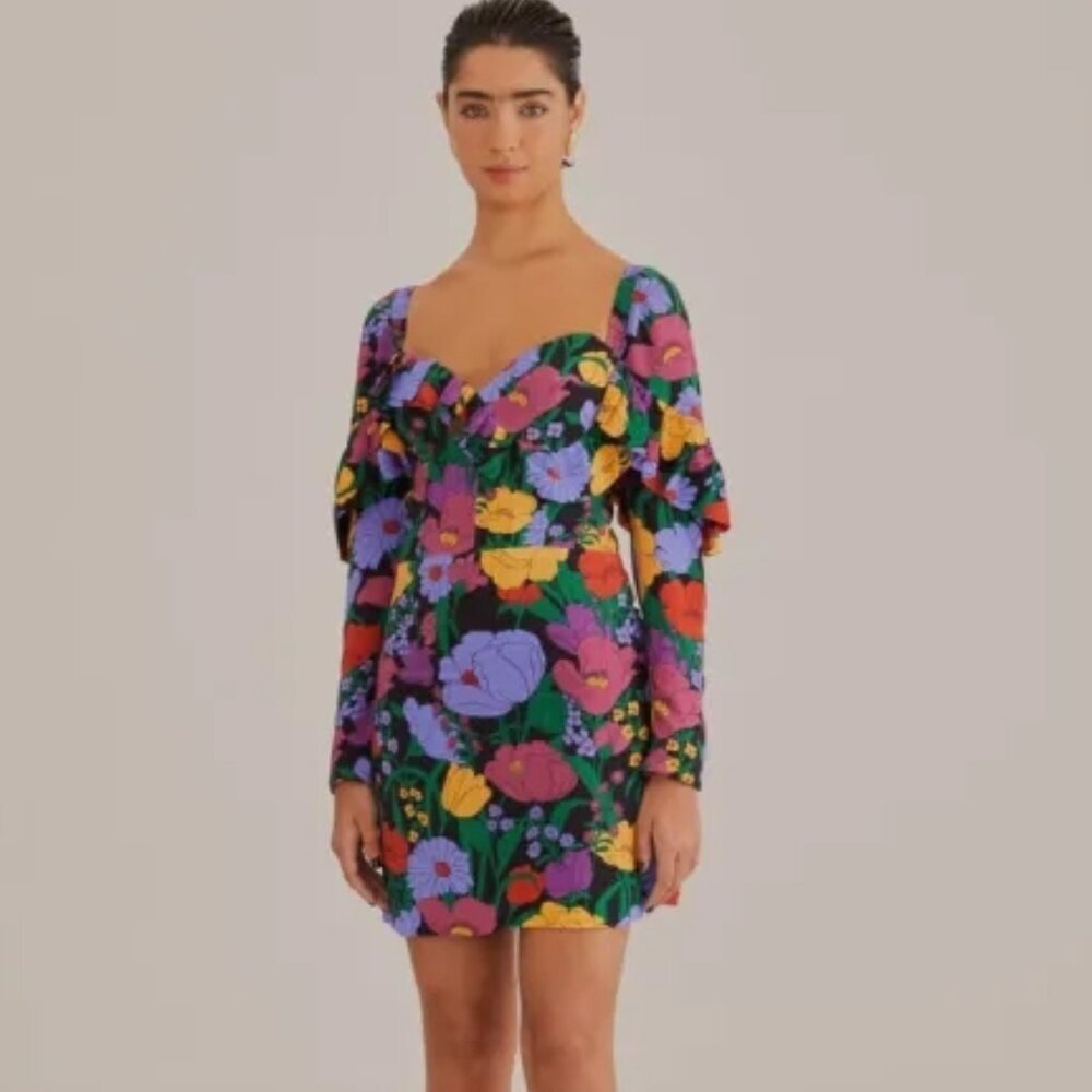 Farm RIO Long Sleeve Sweetheart Mini Dress - Picture 3 of 5
